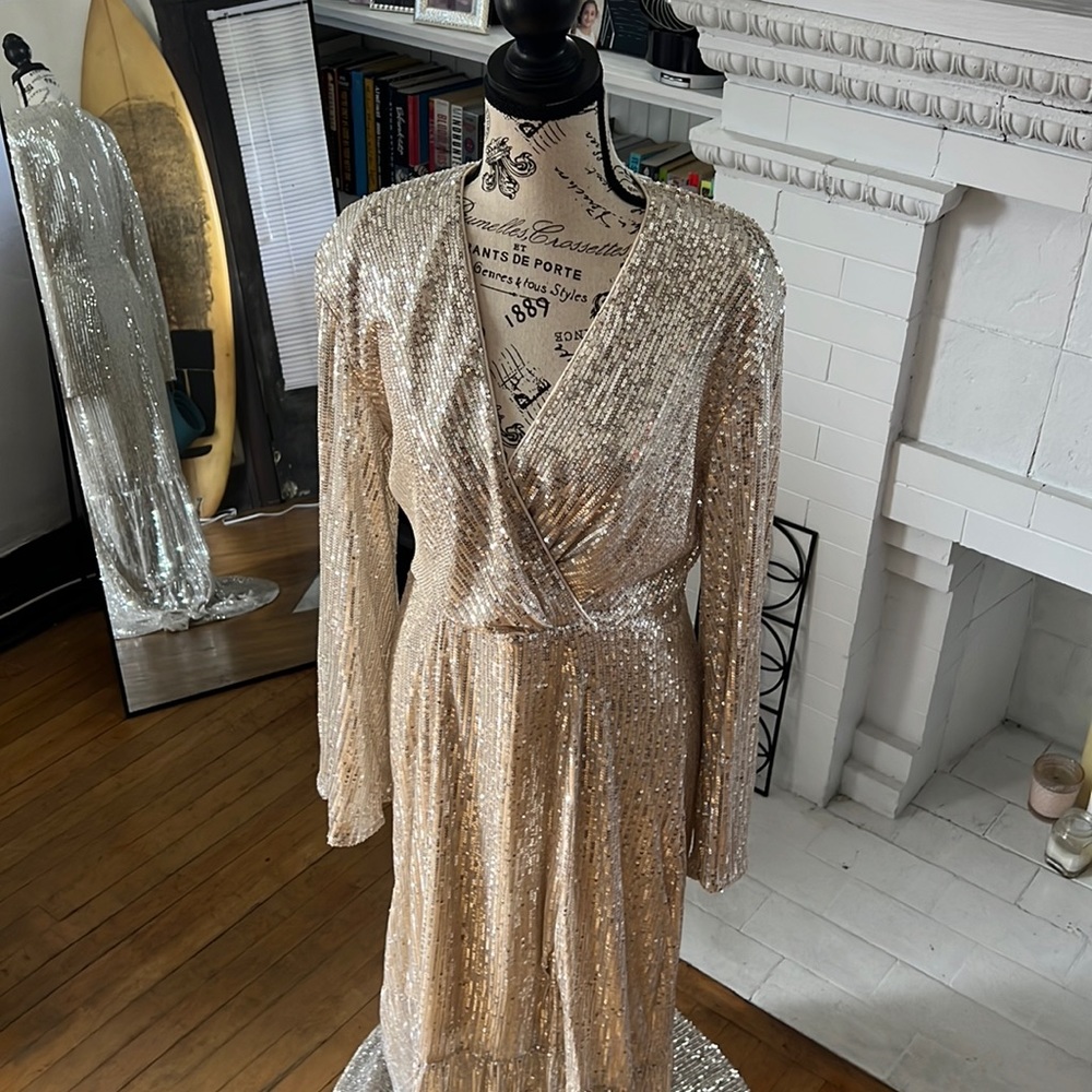 Sequin dress champagne color